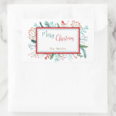 Natuurlijke Rustieke Kerstmis Rechthoekige Sticker (Tas)