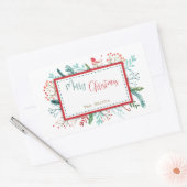 Natuurlijke Rustieke Kerstmis Rechthoekige Sticker (Envelop)