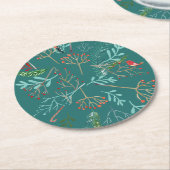 Natuurlijke Rustieke Kerstmis Ronde Kartonnen Onderzetter (Gebogen)