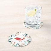 Natuurlijke Rustieke Kerstmis Ronde Kartonnen Onderzetter (Insitu)