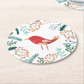 Natuurlijke Rustieke Kerstmis Ronde Kartonnen Onderzetter (Gebogen)