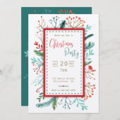 Natuurlijke Rustieke Kerstmis Uitnodiging (Voorkant / Achterkant)