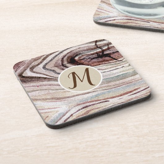 Natuurlijke Rustige Waterverf van Hout Onderzetter (Linkerzijde)