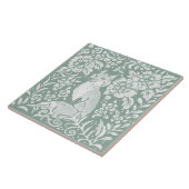 Natuurlijke Sage Groene Vos Bos Scène Keramische T Tegeltje (Zijkant)