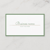 Natuurlijke salie groen QR code boetiek Visitekaartje (Voorkant)