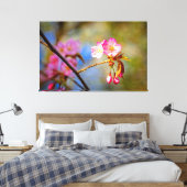 Natuurlijke samenstelling van de Sakura-bloemen in Canvas Afdruk (Insitu (Slaapkamer))