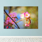 Natuurlijke Samenstelling Van Sakura Bloemen In De Canvas Afdruk (Insitu (Houten vloer))