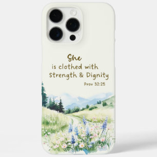 Natuurlijke scène blauwe bloemen Bijbelvers Spreuk iPhone 16 Pro Max Hoesje