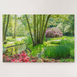 Natuurlijke scène uit het park Keukenhof, Nederlan Legpuzzel