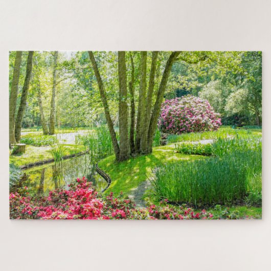 Natuurlijke scène uit het park Keukenhof, Nederlan Legpuzzel (Horizontaal)
