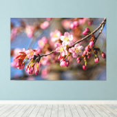 Natuurlijke Schildering Van Sakurabloesems Op Een Canvas Afdruk (Insitu (Houten vloer))
