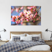 Natuurlijke Schildering Van Sakurabloesems Op Een Canvas Afdruk (Insitu (Slaapkamer))