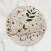 Natuurlijke Schoonheid Botanische Bloemen & Blader Bedankjes Labels (Achterkant)