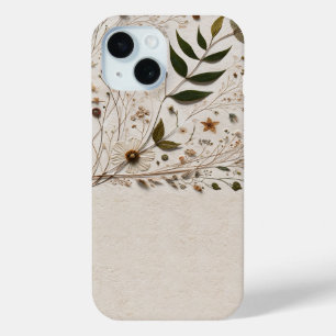 Natuurlijke Schoonheid Botanische Bloemen & Blader iPhone 15 Case