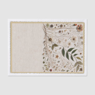 Natuurlijke Schoonheid Botanische Bloemen & Blader Tissuepapier