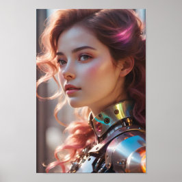 Natuurlijke schoonheid en robotkleding poster