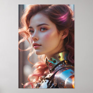 Natuurlijke schoonheid en robotkleding poster