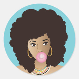 Natuurlijke Schoonheid Popping Roze Bubblegum, Bla Ronde Sticker