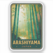 Natuurlijke schoonheid van Arashiyama Bamboo Fores Sticker (Voorkant)