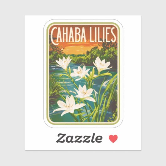 Natuurlijke schoonheid van Cahaba Lelies-Alabama Sticker (Vel)