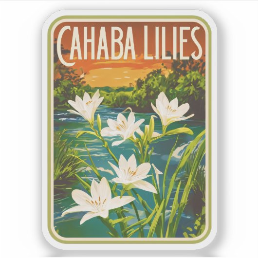 Natuurlijke schoonheid van Cahaba Lelies-Alabama Sticker (Voorkant)