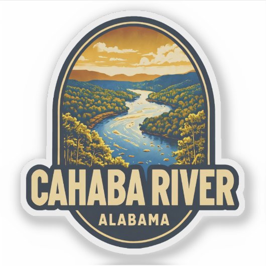 Natuurlijke schoonheid van Cahaba River-Alabama Sticker (Voorkant)
