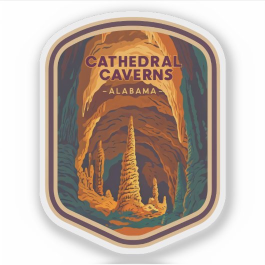 Natuurlijke schoonheid van Cathedral Caverns-Alaba Sticker (Voorkant)