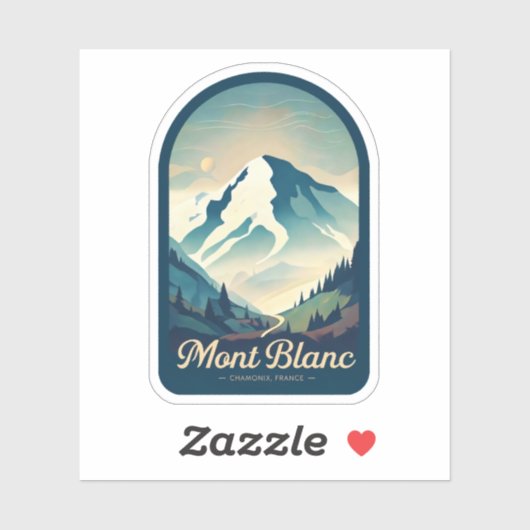 Natuurlijke schoonheid van de Mont Blanc-France Sticker (Vel)