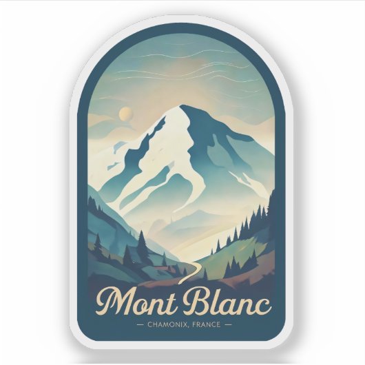 Natuurlijke schoonheid van de Mont Blanc-France Sticker (Voorkant)