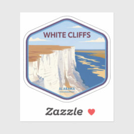 Natuurlijke schoonheid van de witte kliffen van Ep Sticker
