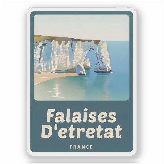 Natuurlijke schoonheid van Falaises D'Etretat-Fran Sticker (Voorkant)