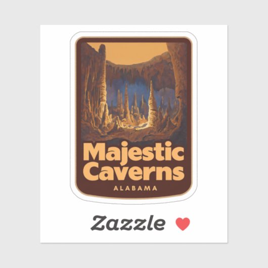 Natuurlijke schoonheid van Majestic Caverns-Alabam Sticker (Vel)