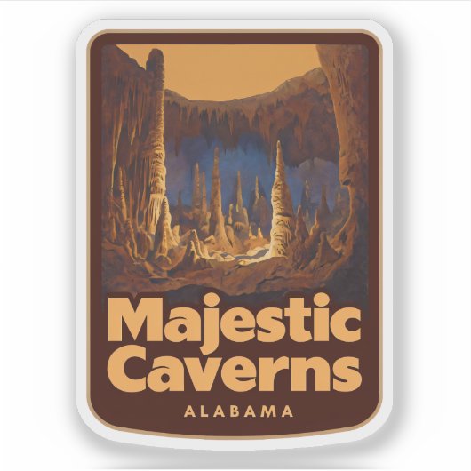 Natuurlijke schoonheid van Majestic Caverns-Alabam Sticker (Voorkant)