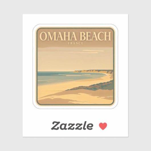Natuurlijke schoonheid van Omaha Beach-Frankrijk Sticker (Vel)