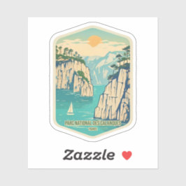 Natuurlijke schoonheid van Parc National des Calan Sticker