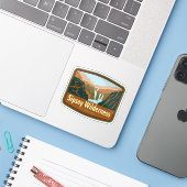 Natuurlijke schoonheid van Sipsey Wilderness-Alaba Sticker (Laptop met iPhone)