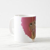 Natuurlijke Schoonheid w/Afro, Roze & Paarse Gradi Koffiemok (Voorkant links)