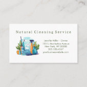 Natuurlijke schoonmaakdiensten voor woningen visitekaartje (Voorkant)