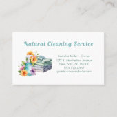 Natuurlijke schoonmaakdiensten voor woningen visitekaartje (Voorkant)
