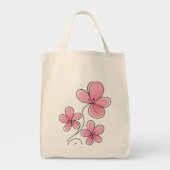 Natuurlijke schouderbloem met 3 roze Canvas tassen (Voorkant)