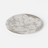 Natuurlijke Shabby Chic Burlap en Lace Paper Bord (Gekanteld)