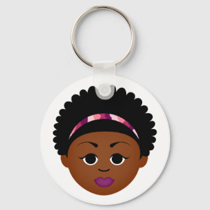 Natuurlijke Sleutelhanger (Afro Girl)