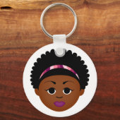 Natuurlijke Sleutelhanger (Afro Girl) (Voorkant)