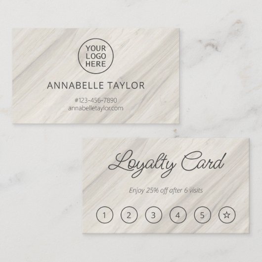 Natuurlijke Spa Klantenkaartje (Voorkant / Achterkant)