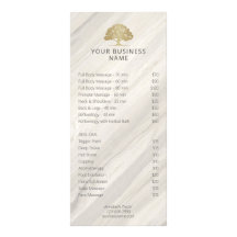 Natuurlijke Spa Salon prijslijst Rack Kaart