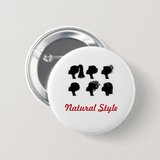 Natuurlijke stijl ronde button 5,7 cm (Voorkant /achterkant)