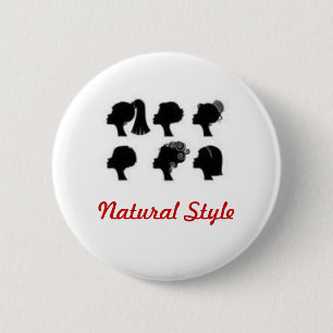 Natuurlijke stijl ronde button 5,7 cm