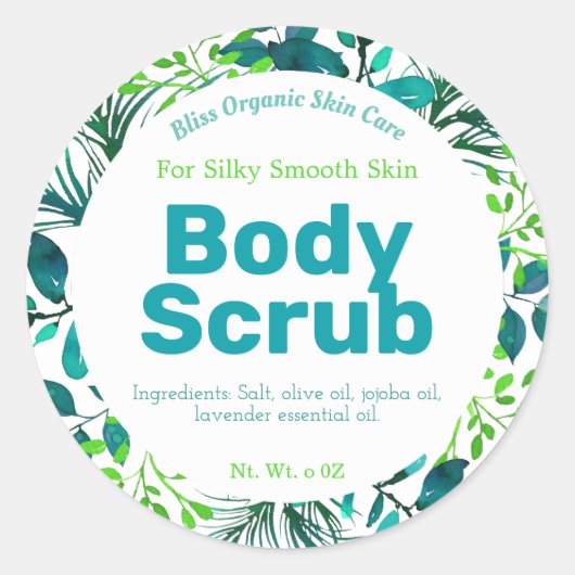 Natuurlijke stijlen Vloeiend groen blauw body Scru Ronde Sticker (Voorkant)