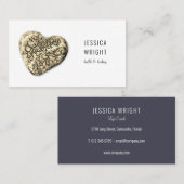 Natuurlijke Stone Pebble Heart Visitekaartje (Voorkant / Achterkant)