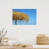 Natuurlijke strand paraplu poster (Keuken)
